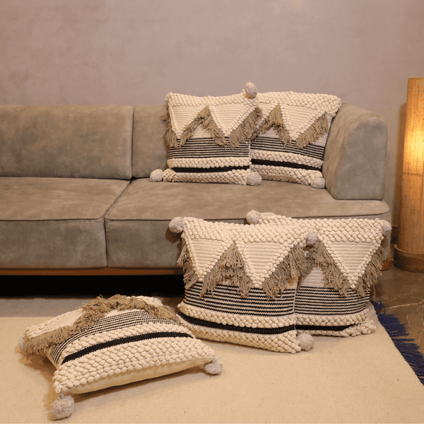 Boho Chic Tufted Cushion Cover  - Set of 5