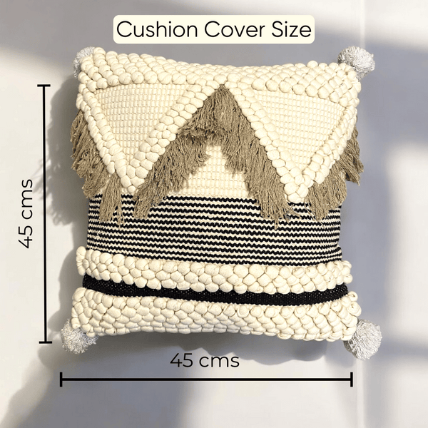 Boho Chic Tufted Cushion Cover