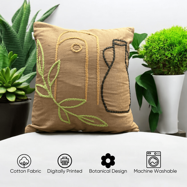 Boho Pottery Embroidered Tufted Cushion Cover- Set of 5