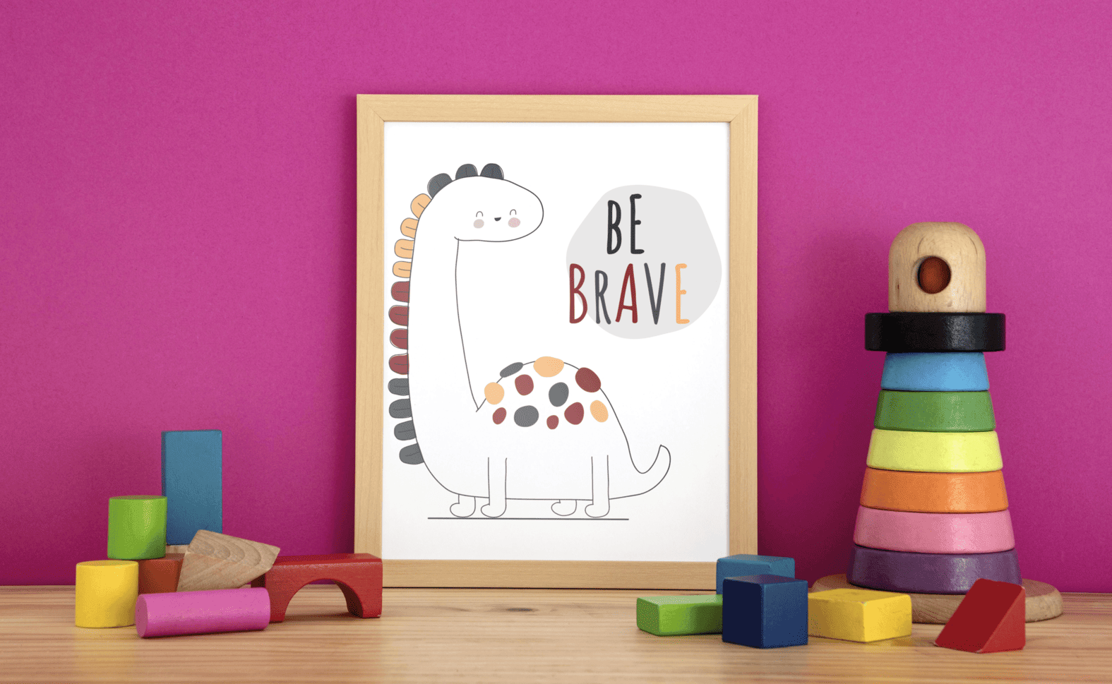 Brave Little Dino - Framed Wall Art