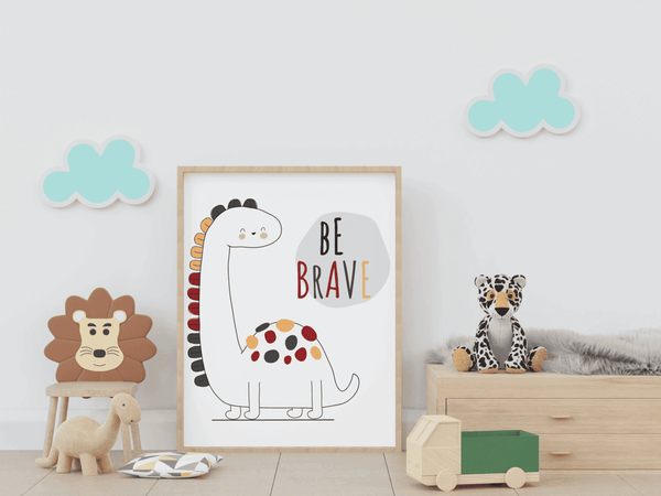 Brave Little Dino - Framed Wall Art