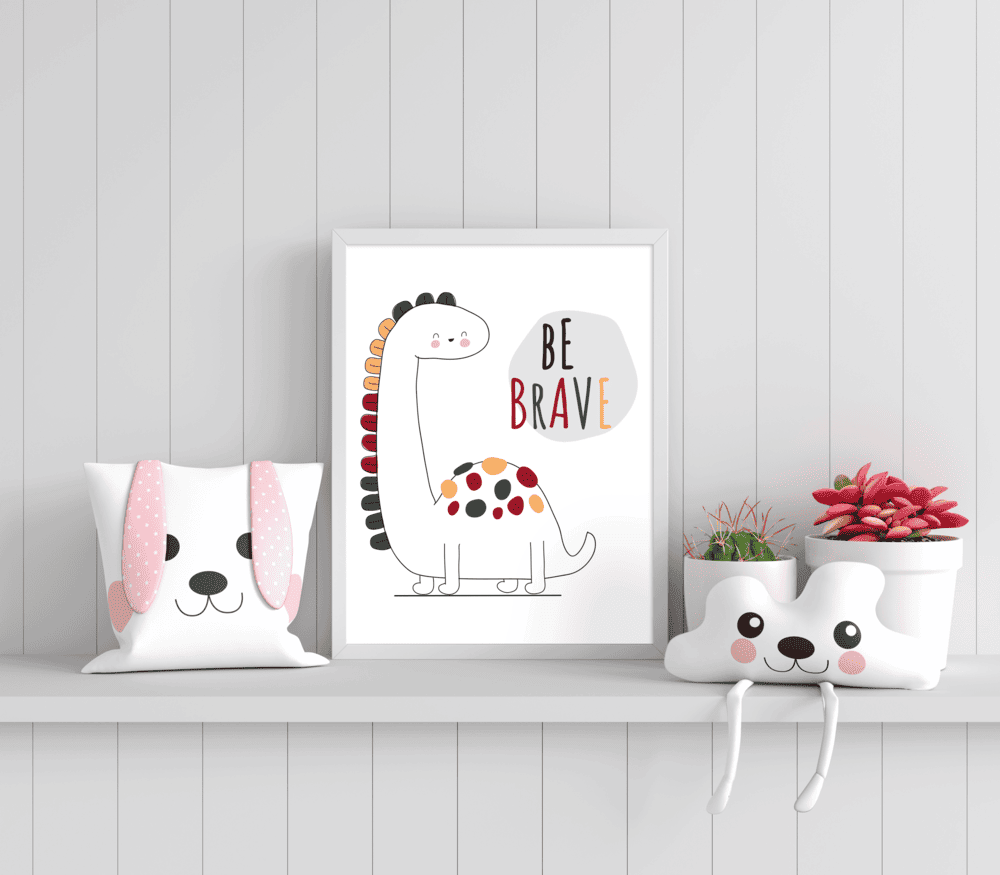 Brave Little Dino - Framed Wall Art