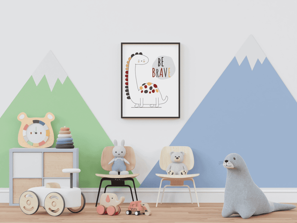 Brave Little Dino - Framed Wall Art