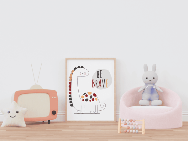 Brave Little Dino - Framed Wall Art
