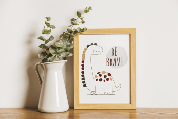 Brave Little Dino - Framed Wall Art