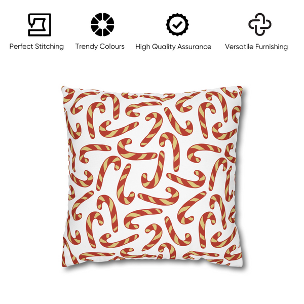 Candy Cane Velvet Chirstmas Cushion Cover