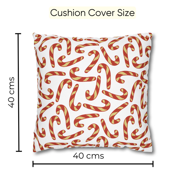 Candy Cane Velvet Chirstmas Cushion Cover Set of 5