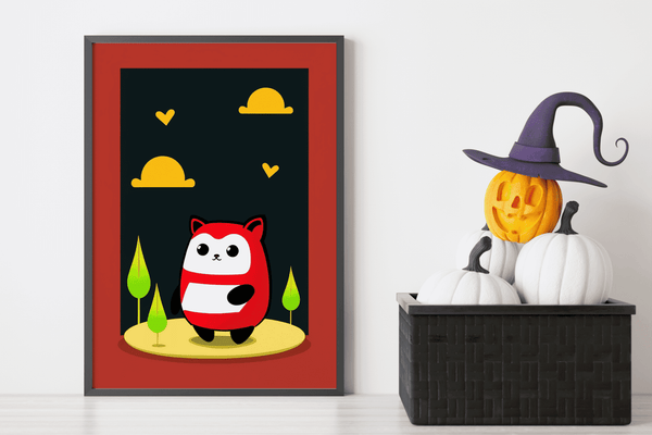 Cheerful Panda Play - Framed Wall Art