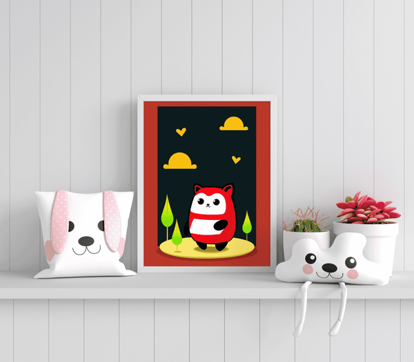 Cheerful Panda Play - Framed Wall Art