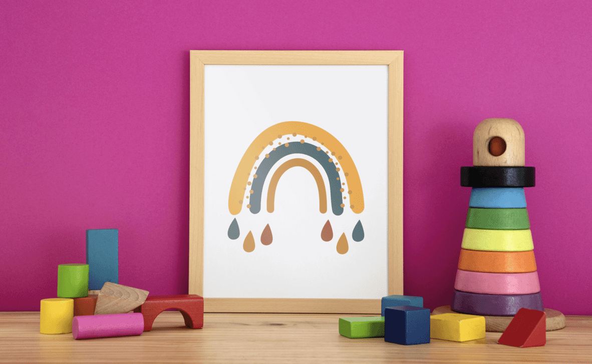 Cheerful Raindrops - Framed Wall Art