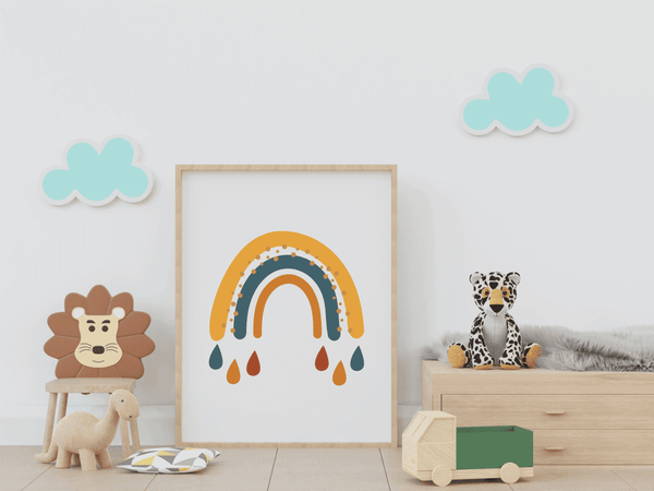 Cheerful Raindrops - Framed Wall Art