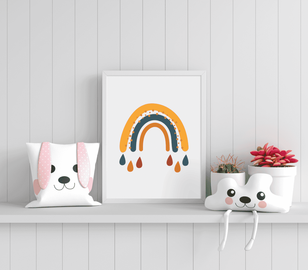 Cheerful Raindrops - Framed Wall Art