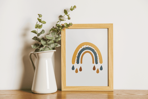 Cheerful Raindrops - Framed Wall Art