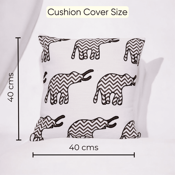 Chevron Elephant Embroidered Cushion Cover - Set of 5