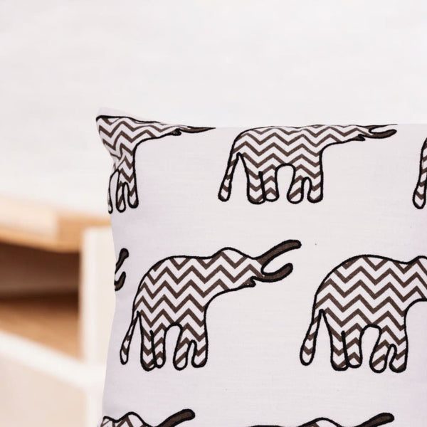 Chevron Elephant Embroidered Cushion Cover - Set of 5