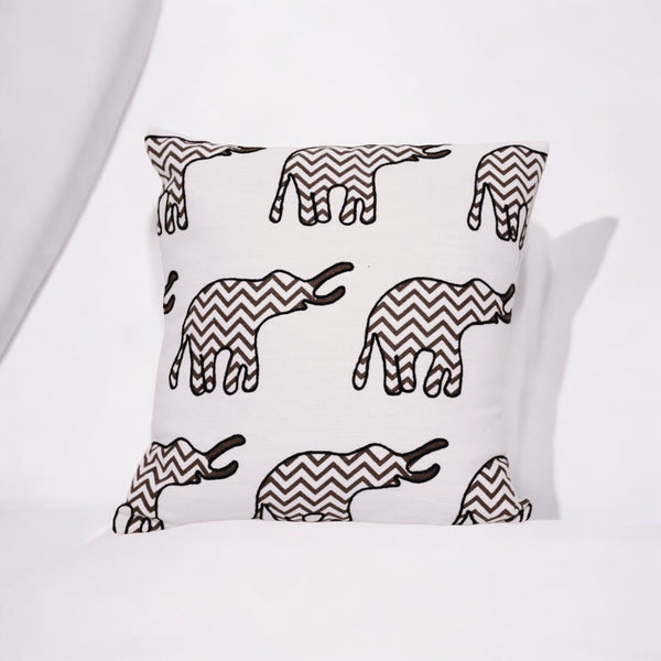 Chevron Elephant Embroidered Cushion Cover - Set of 5