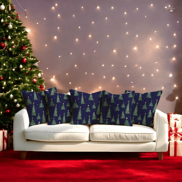 Christmas Trees Velvet Chirstmas Cushion Cover