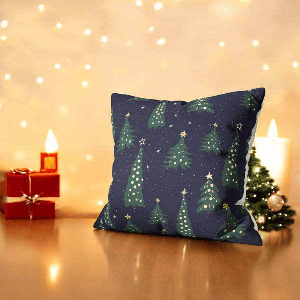 Christmas Trees Velvet Chirstmas Cushion Cover
