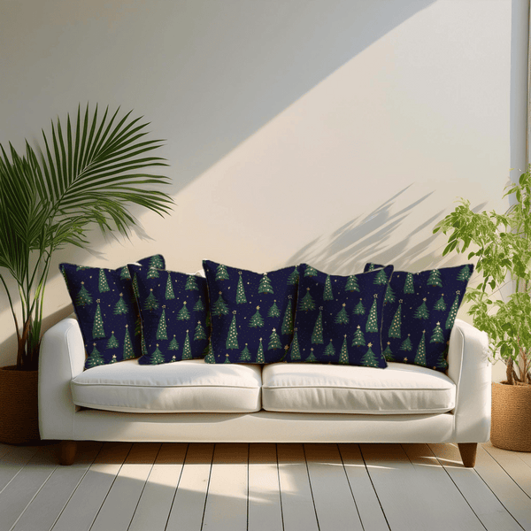 Christmas Trees Velvet Chirstmas Cushion Cover