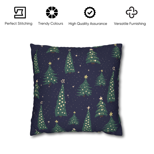 Christmas Trees & Candy Cane Velvet Christmas Cushion Cover Set of 5 - Combo