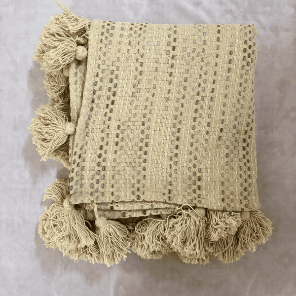 Classic Knit Ivory Sofa Throw