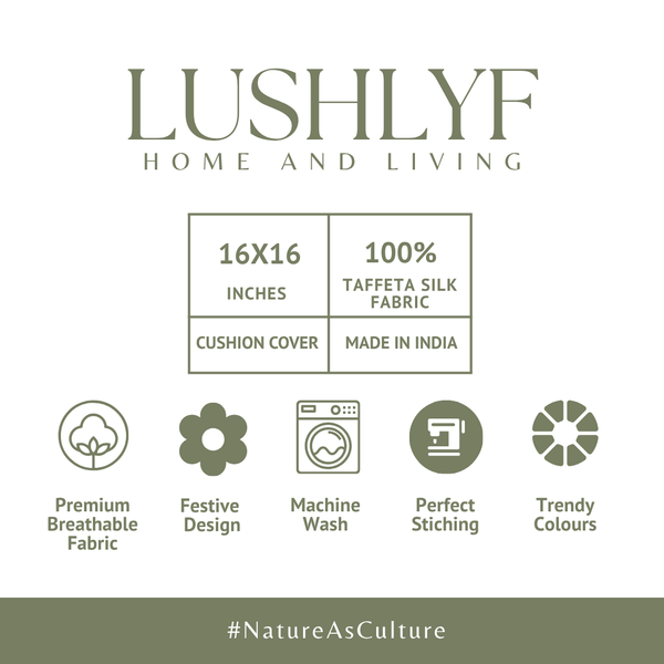 Peacock Mahal Taffeta Silk Cushion Cover