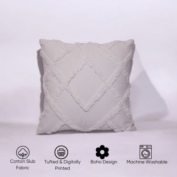 Diamond Ivory Tufted Cushion Cover - Set of 5