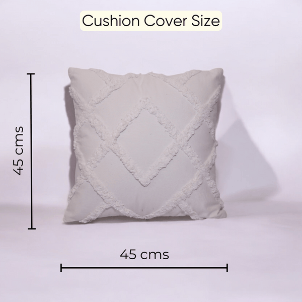 Diamond Ivory Tufted Cushion Cover