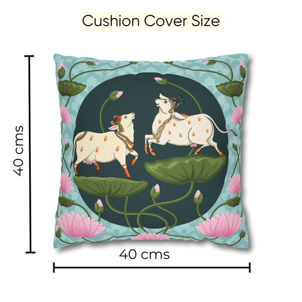 Divine Lotus Festive Velvet Cushion Cover