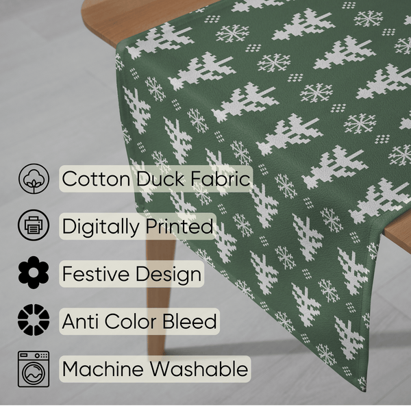 Evergreen Charm Christmas Table Runner