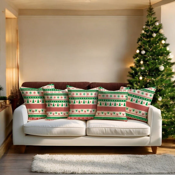 Festive Cheer Velvet Christmas Cushion Cover