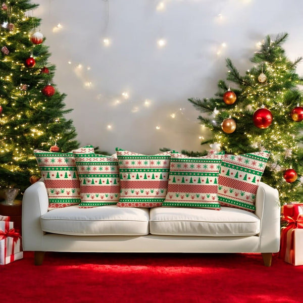 Festive Cheer Velvet Christmas Cushion Cover