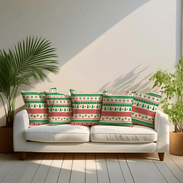 Festive Cheer Velvet Christmas Cushion Cover