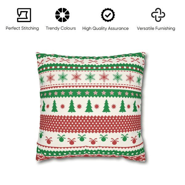 Festive Cheer Velvet Christmas Cushion Cover