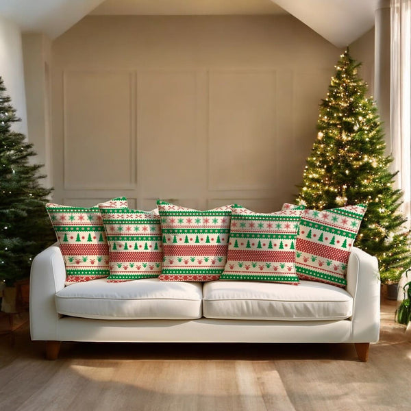 Festive Cheer Velvet Christmas Cushion Cover