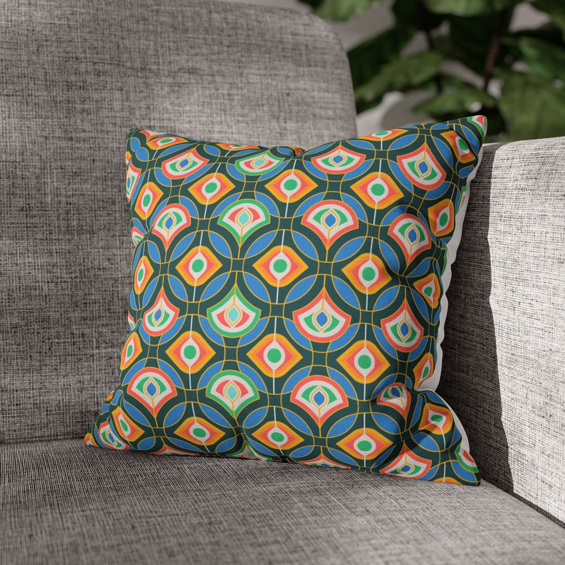 Festive Geometric Velvet Cushion Cover
