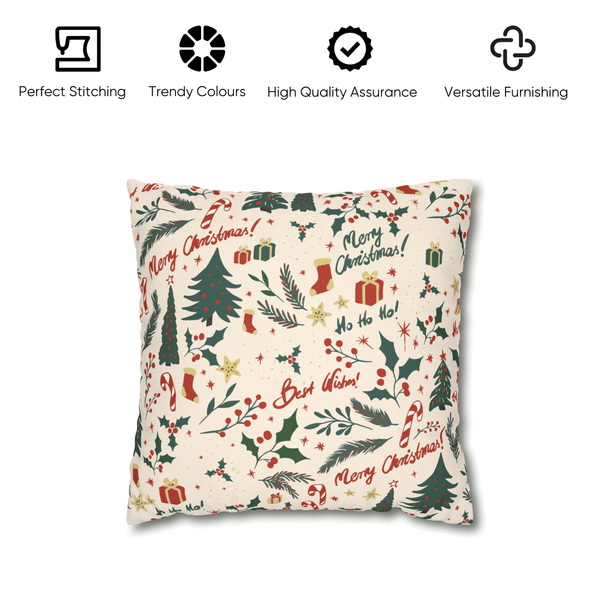Festive Greetings Velvet Christmas Cushion Cover Set of 5