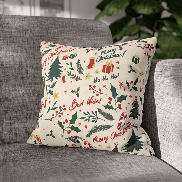 Festive Greetings Velvet Christmas Cushion Cover Set of 5