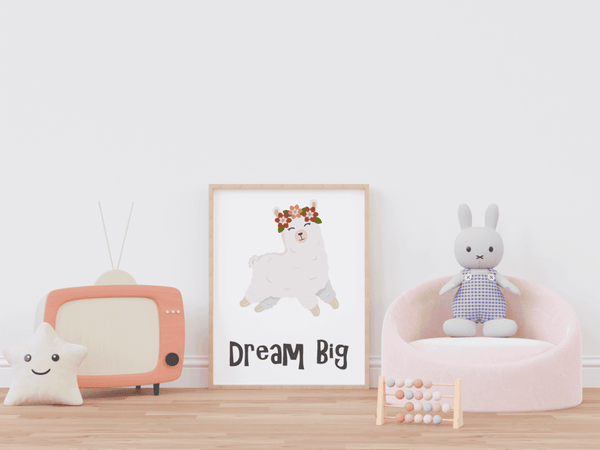 Floral Dreams Llama - Framed Wall Art