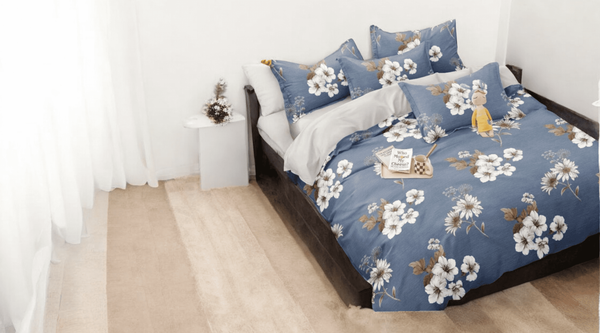 Floral Fantasy Blue Bedsheet