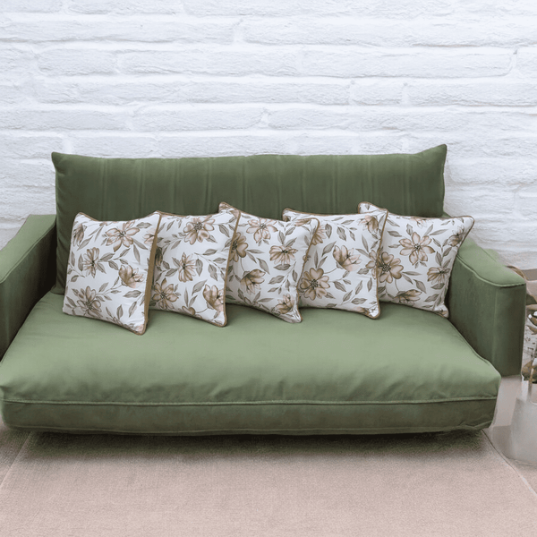 Golden Bloom Cushion Cover - Set of 5