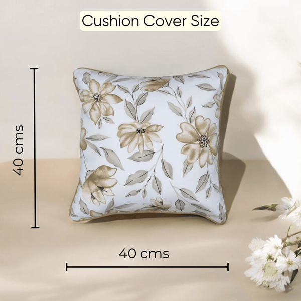 Golden Bloom Cushion Cover - Set of 5