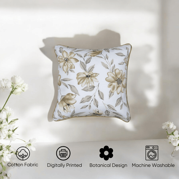 Golden Bloom Cushion Cover - Set of 5