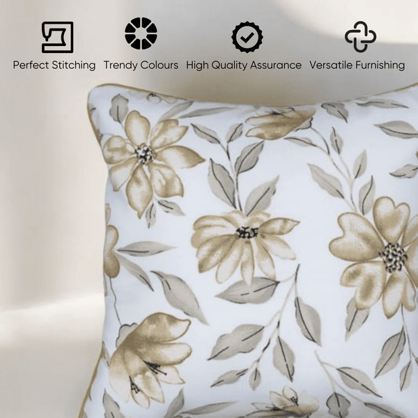 Golden Bloom Cushion Cover - Set of 5