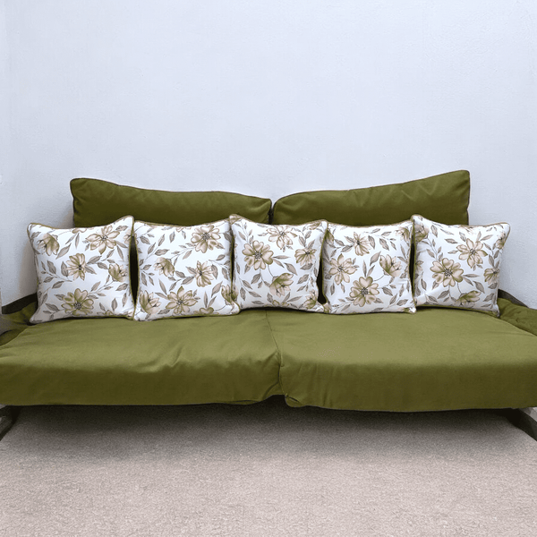 Golden Bloom Cushion Cover - Set of 5
