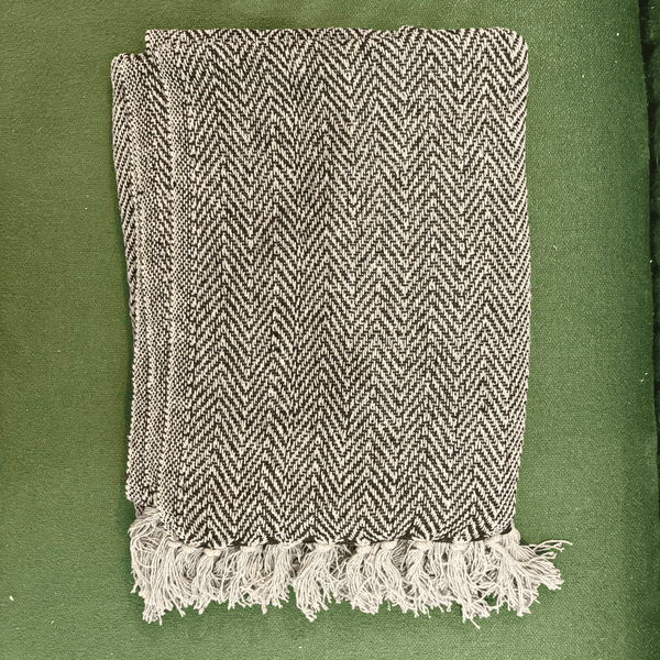 Grey Chevron Sofa Throw