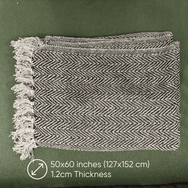 Grey Chevron Sofa Throw