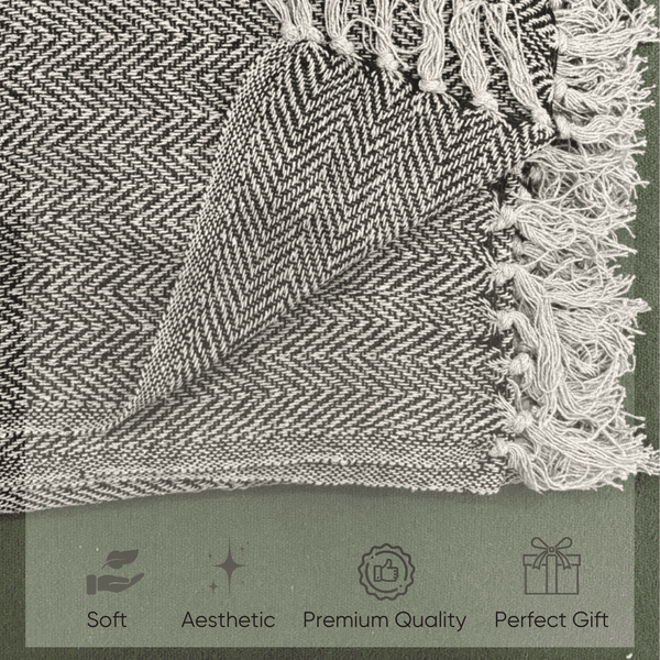 Grey Chevron Sofa Throw