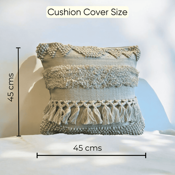 Grey Mist Tufted Cushion Cover