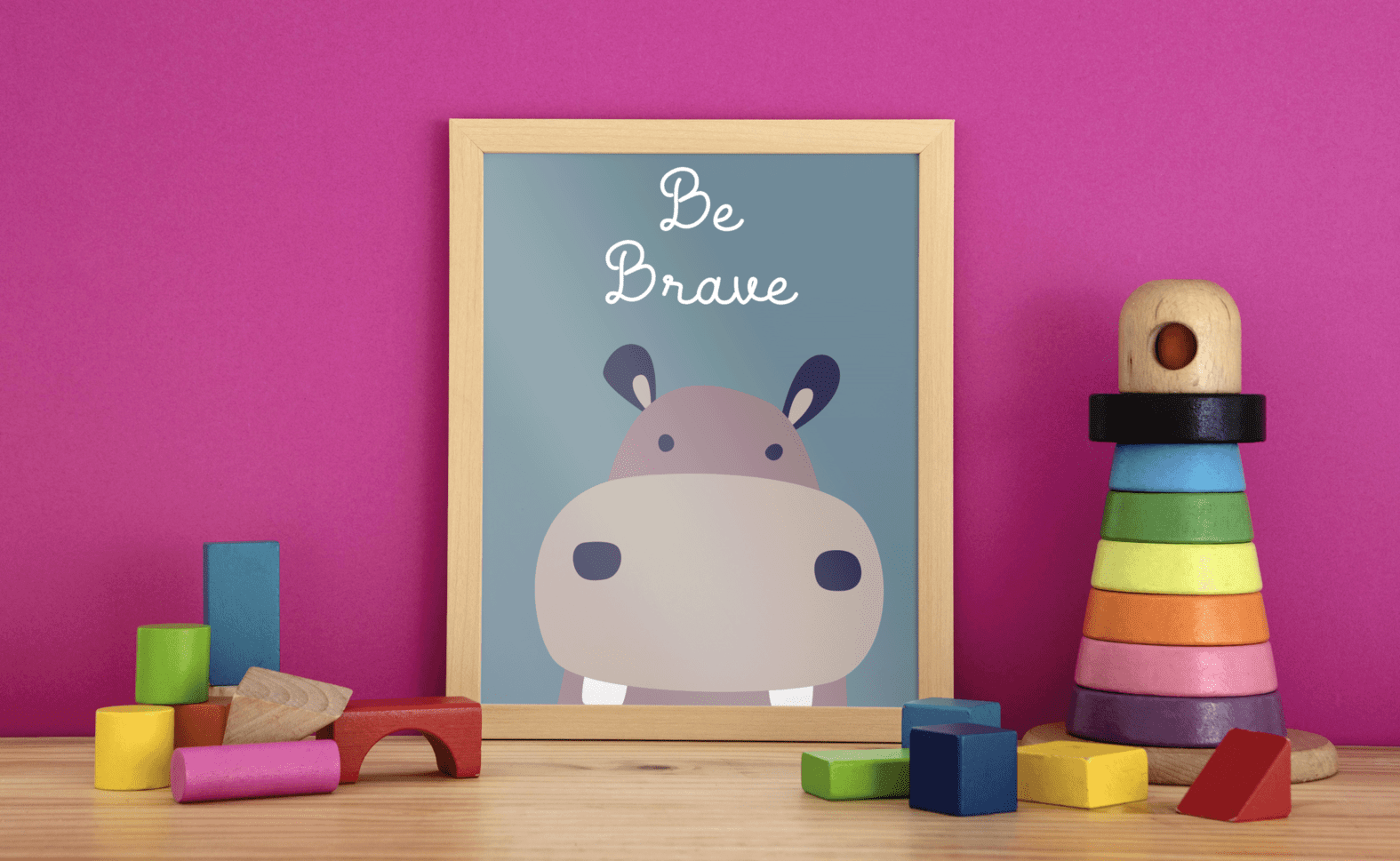 Hippo Courage - Framed Wall Art